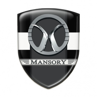 Mansory Domed Emblem Black with White Band Style 