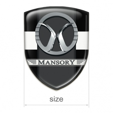 Mansory Domed Emblem Black with White Band Style 