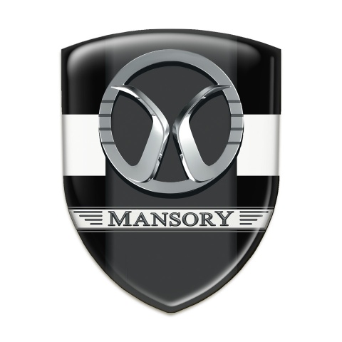 Mansory Domed Emblem Black with White Band Style 
