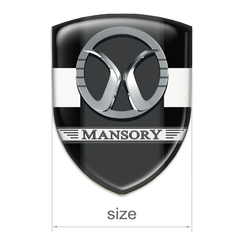 Mansory Domed Emblem Black with White Band Style 