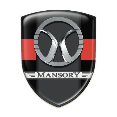 Mansory Resin Sticker Black with Red band Style 