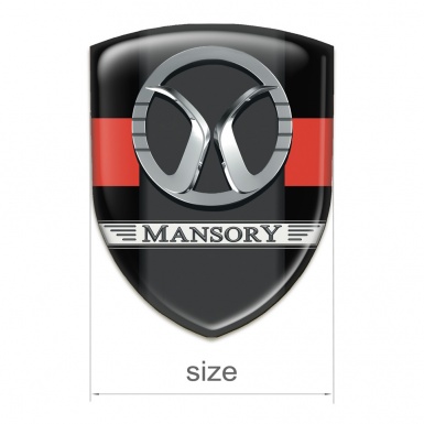 Mansory Resin Sticker Black with Red band Style 