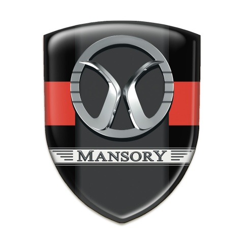 Mansory Resin Sticker Black with Red band Style 