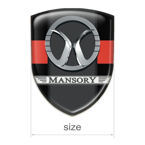 Mansory Resin Sticker Black with Red band Style 