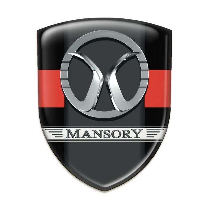 Mansory Resin Sticker Black with Red band Style 