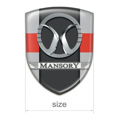 Mansory 3D Gel Emblem Grey with Red Band Style 