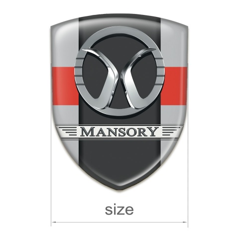 Mansory 3D Gel Emblem Grey with Red Band Style 