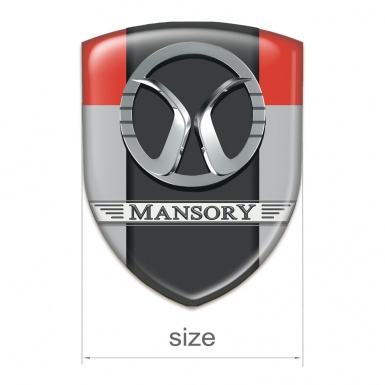 Mansory Tuning Badge Grey Red Print 