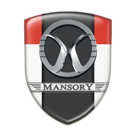 Mansory Car Accessories Badge White Red Print 
