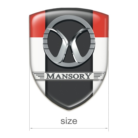 Mansory Car Accessories Badge White Red Print 