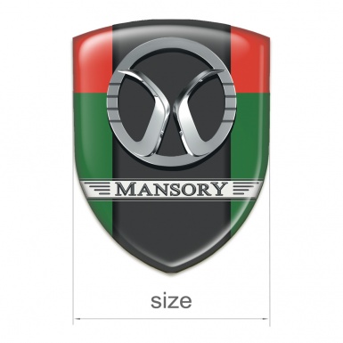 Mansory Silicone Car Decal Badge Green Red Print 
