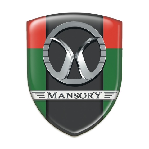 Mansory Silicone Car Decal Badge Green Red Print 