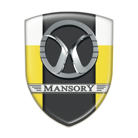 Mansory Auto Emblem Yellow White Print 