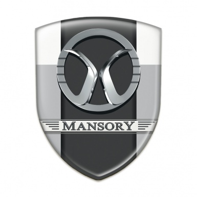 Mansory Emblem Badge Logo Grey White Print 