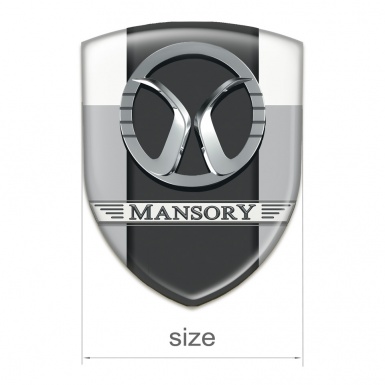 Mansory Emblem Badge Logo Grey White Print 