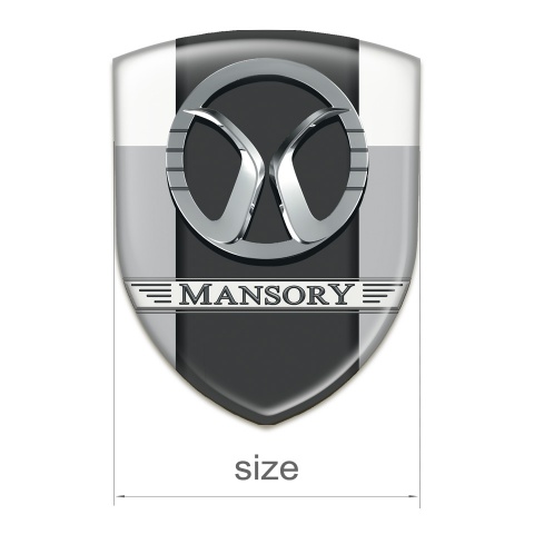 Mansory Emblem Badge Logo Grey White Print 