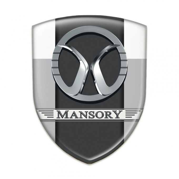 Mansory Emblem Badge Logo Grey White Print 