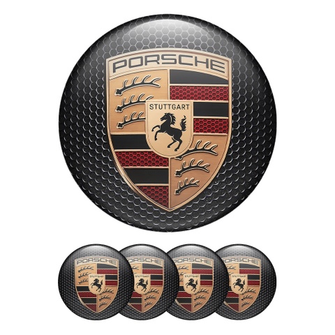 Porsche Wheel Emblem Stickers Cooper Style Logo Steel
