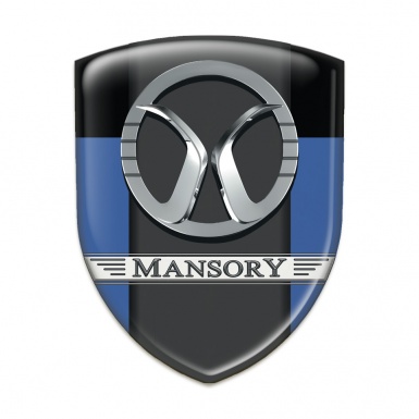Mansory Self Adhesive Emblem Logo Blue Black Print 