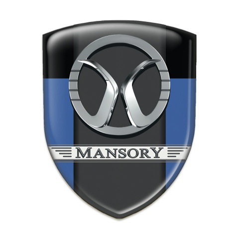 Mansory Self Adhesive Emblem Logo Blue Black Print 