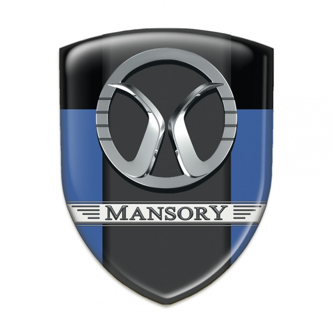 Mansory Self Adhesive Emblem Logo Blue Black Print 