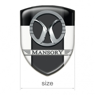 Mansory Silicone Emblem White Black Print 