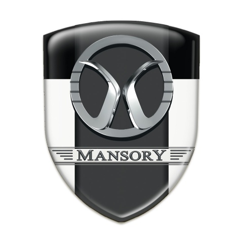 Mansory Silicone Emblem White Black Print 