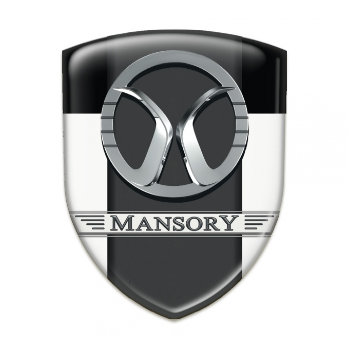 Mansory Silicone Emblem White Black Print 