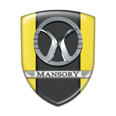 Mansory Self Adhesive Car logo Emblem Yellow Edition eith dark Central Panel 