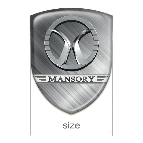 Mansory Silicone Car Decal Badge Brushed Metal Style 