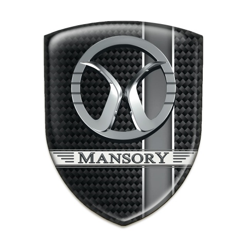 Mansory Emblem Badge Logo Black with Grey Band