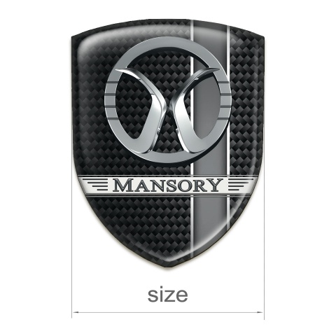 Mansory Emblem Badge Logo Black with Grey Band