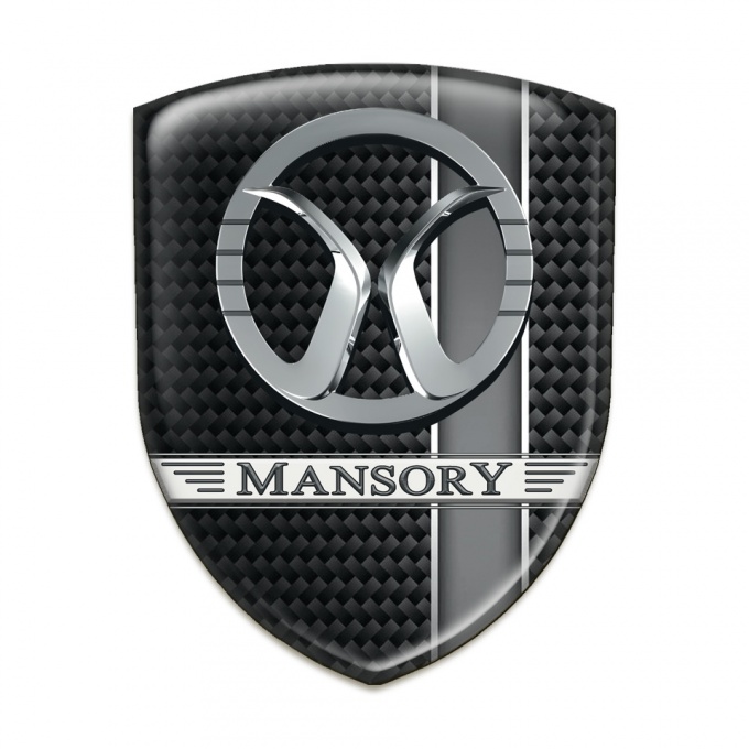 Mansory Emblem Badge Logo Black with Grey Band