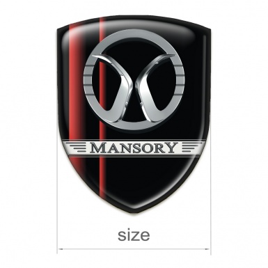 Mansory Domed Emblem Black with Red Lines 