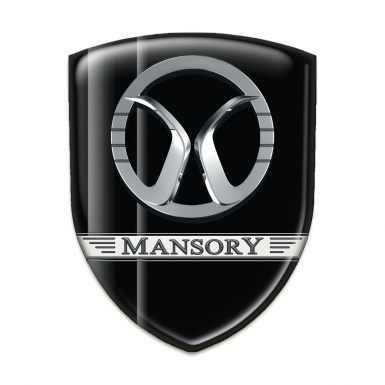 Mansory 3D Gel Emblem Black with Grey Lines 