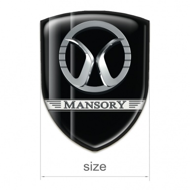 Mansory 3D Gel Emblem Black with Grey Lines 