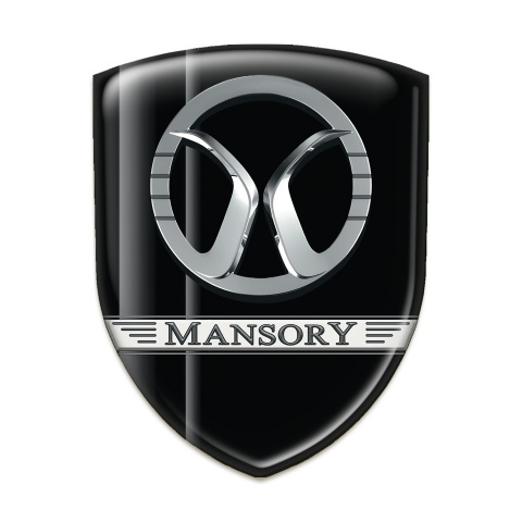 Mansory 3D Gel Emblem Black with Grey Lines 