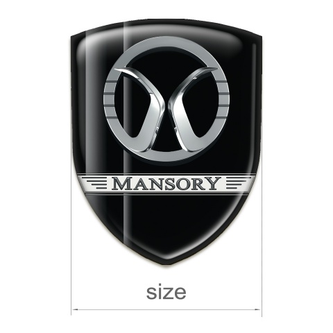 Mansory 3D Gel Emblem Black with Grey Lines 