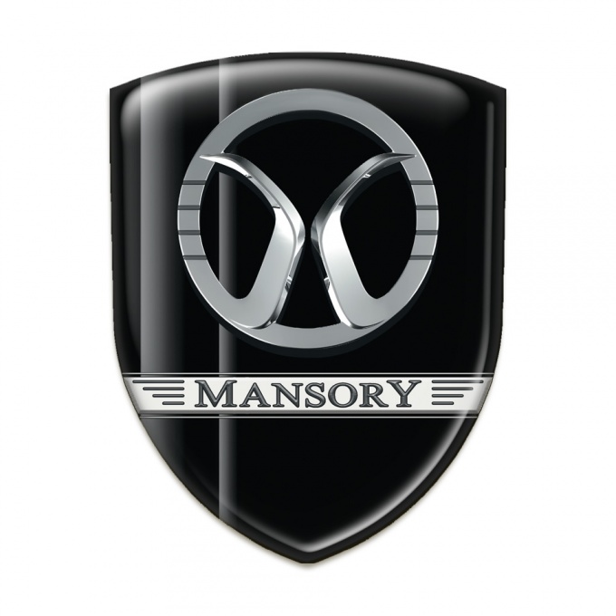 Mansory 3D Gel Emblem Black with Grey Lines 