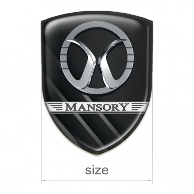 Mansory Logo Emblem Black with Grey Diagonal lines 