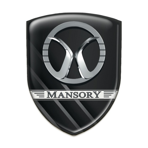 Mansory Logo Emblem Black with Grey Diagonal lines 