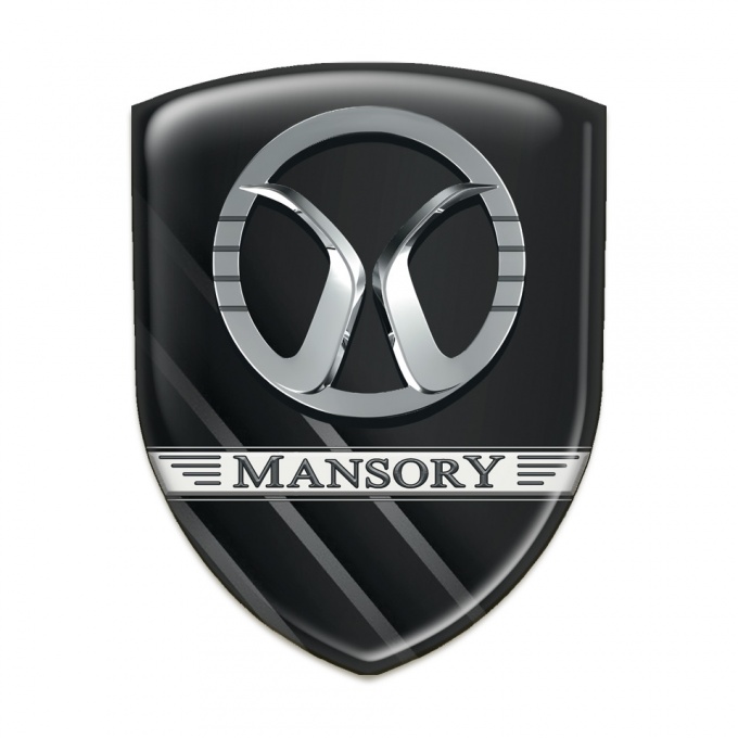 Mansory Logo Emblem Black with Grey Diagonal lines 