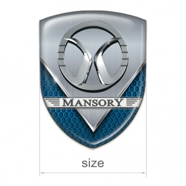 Mansory Car Interior Badge Aluminium Sheet with Blue Mesh Design 