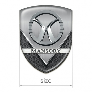 Mansory Silicone Car Decal Badge Aluminium Sheet with Dark Mesh 