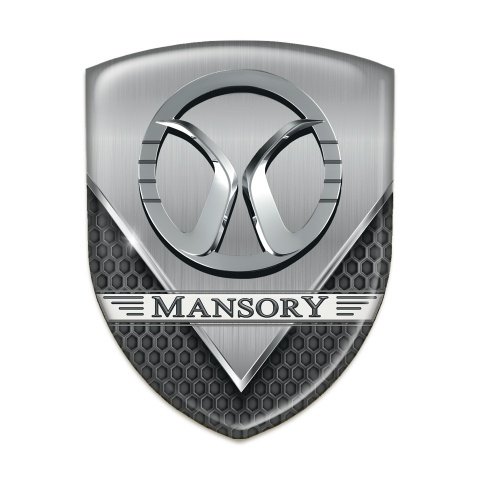 Mansory Silicone Car Decal Badge Aluminium Sheet with Dark Mesh 