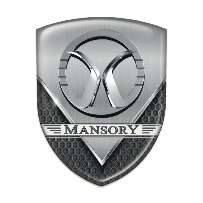 Mansory Silicone Car Decal Badge Aluminium Sheet with Dark Mesh 