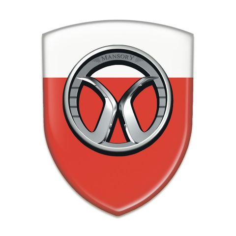 Mansory Self Adhesive Car logo Emblem Red White Edition 