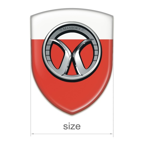 Mansory Self Adhesive Car logo Emblem Red White Edition 