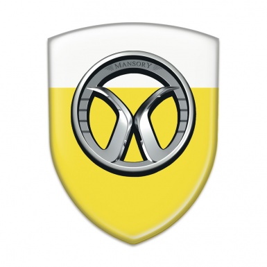 Mansory Silicone Car Decal Badge Yellow White Edition 