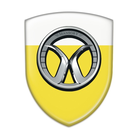 Mansory Silicone Car Decal Badge Yellow White Edition 